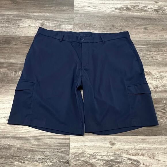 Nike Golf Dri Fit Shorts Navy Blue Mens 42 Stretch Chino Performance Cargo Golf - Picture 1 of 10